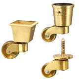Universal Caster Wheels 360 Degree Rotation Round/ Square Cup Brass Heavy Wheel Hardware Movable for Furniture Cabinet