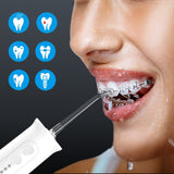 Portable Cordless Water Flosser with 230ml Tank Waterproof Rechargeable Oral Irrigator Electric Teeth Cleaner with 5 Jet Tips