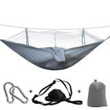 Portable Mosquito Net Hammock Tent Adjustable Straps and Carabiner Double Wild Outdoor Sleeping and Resting Hammock 260*130cm