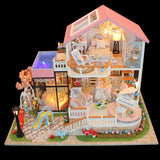 Music Doll House Diy Miniature 3D Wooden Miniaturas Dollhouse Furniture Building villa Kits Toys for Children Christmas Gifts