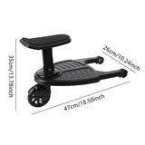 Stroller Step Board Stroller Stand Board With Seat For 2 Kids Trolley Artifact Auxiliary Pedal Plus Seat Tail Car Accessories