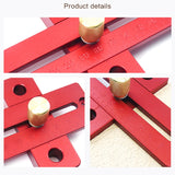 Aluminum Alloy Metric Line Scribe Ruler Positioning Measuring Ruler Woodworking Marking T-Ruler Tool Crossed Ruler T type Scribe