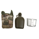 3 piece Army Military Camping Sport Water Bottle Canteen with Cup, Cover 34o