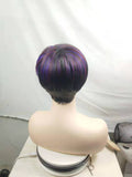 Women's short straight hair wig color-picking chemical fiber headgear