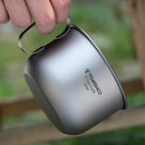 500ml Titanium Cup with Lid Camping Mug Camping Coffee Cup Lightweight Coffee Pot for Backpacking Hiking Camping Travelling