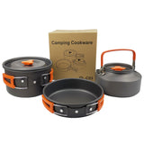 Camping Cooking Utensils Dishes Cookware Set Hiking Camping Equipment Titanium Alloy Pot Outdoor Tourism Tableware BBQ Supplies