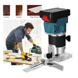 30,000 RPM 1800W Cordless Electric Brushless Motor Trimming Machine 1/4'' Woodworking Wood Router + Battery 88VF