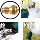 2Pcs Outdoor Propane Refill Brass Adapter LP Gas 1Lb Cylinder Tank Coupler Connector Gas Burner Brass Connect Attachment