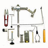 KKWEZVA  New set silver grade rotary fly Tying Vise C-Clamp strengthened Hard Jaws 360 degree rotation precision fly tying tools
