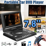 7.8 Inch TV Home Car DVD Player Portable HD VCD CD MP3 HD DVD Player USB SD Cards RCA Portable Cable Game 16:9 Rotate LCD Screen