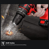 36V 12V Impact Cordless Drill Power Tools Wireless Drills Rechargeable Drill Set for Electric Screwdriver Battery Driller Tool