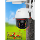 Outdoor Wireless Security Camera with Solar Panel 1080P WiFi 350° Viewing Angle Infrared Night Vision IP66 Waterproof