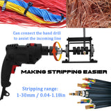 Manual Portable Wire Stripping Machine Scrap Cable Peeling Machines Stripper for 1-30mm Hand Tool Can Connect Hand Drill