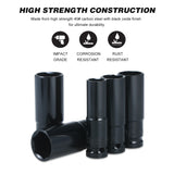 1/2Inch Drive Hex Impact Socket Set 10-Piece Deep Socket Metric Sizes 10-24mm Carbon Steel with Hard Storage Box