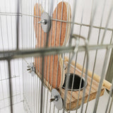 Parrot Mirror Toys for Cage Hanging Bird Feeder with Stainless Steel Food Water Bowl Feeding Cups with Perch Platform