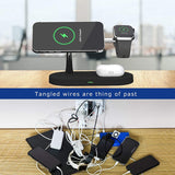 4 in 1 Magnetic Wireless Charger Compatible with Charger, Fast Wireless Charging Station with 18W QC3.0 Adapter