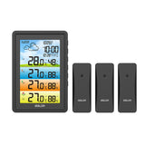 Wireless Home Weather Station Hygrometer Thermometer Digital Moon Phase Alarm Clock Colorful Barometer Thermohygrometer