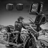 Motorcycle Wireless Tire Pressure Monitoring System TPMS LCD Digital Auto Security Alarm Tire Pressure with 2External Sensors
