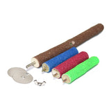 Parrot Perch Rough-surfaced Sand Perches Bird Cage Chewing Toy Ladder Perch Wood Stand Beaks Claws Trimmed Grinding