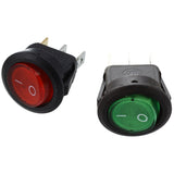 25 Pcs Rocker Switch: 20 Pcs Bipolar On OFF 220V 3 Pins &amp; 5 Pcs 3 Pin SPST Green Neon Light On/Off Round