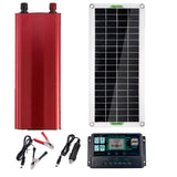 100A 30W Solar Panel Power System Kit 220V 1500W Inverter 12V/18V Battery Charger USB Out Solar Power Battery Car Inverter