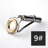 5PCS/Lot Fishing Rod Top Guide 1.6mm-4.6mm Fishing Tackle Rod Tip Repair Kit DIY Eye Rings Tool Accessories