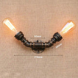 Retro Industrial Wall Lamp Vintage iron rust Water pipe Lamps E27 Loft Light Plated Indoor Lighting Home bedroom restaurant Deco