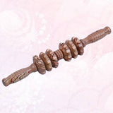 Durable Gear Acupressure Massager Wooden Handle Back Roller Manual Body Muscle Stick Massager for Home Salon