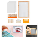 24 Pieces Screen Printing Starter kit Wood Silk Screen Printing Frame with Squeegees Tool for DIY T-shirts Clothes Bag Mesh Fram