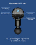 32 Gears LCD-Display Massage Gun Type-C charge Deep Muscle Massager Gun Vibration Therapy Body Massager Relieving Pain
