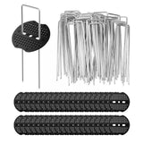 Garden 60pcs U-shaped Nails And 40pcs Spacers Garden Tools Staple Netting Lawn Landscape Pegs Securing Fabric Garden Stakes G8T9