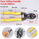 8 Inches 200mm Mini Bolt Cutter  Anti-rust Sharp Bolt Cutter Pliers   Household Construction Workers Bolt Cutter