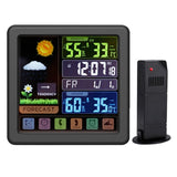 Digital LCD Weather Station Thermometer Hygrometer with Wireless Sensor, Weather Forecast, Time Display and Black Night Light