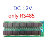 DC 12V 24V 32 Channels Modbus RTU RS485 Bus Relay Module UART Serial Port DIN35 Rail Board for PLC LED Home Automation Door Lock