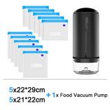 New Vacuum Food Storage Bags Air Pump Set Food Saver USB Rechargeable Vacuum Sealer for Sous Vide Reusable Vacuum Packaging Bag
