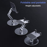 Foldable Base 360° Rotating Tablet Stand Cell Phone Holder Full Aluminum Height Adjustable 4-13 inch iPad iPhone Stand Holder