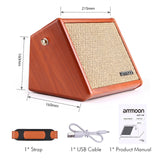 AROMA AG-15A 15W Portable Acoustic Guitar Amplifier Amp BT Speaker Built-in Rechargeable Battery with Microphone Interface New