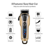 Professional Barber Hair Clipper Rechargeable Electric T-Outliner Finish Cutting Machine Beard Trimmer Shaver Cordless Corded