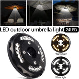 Cordless Patio Umbrella Light 24 LED Night Lights Umbrella LED Light Battery Operated Umbrella Pole Light For Camping Tent