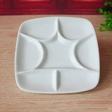 K1AA 7-Well Square White Ceramic Artist Paint Palette for Watercolor Gouache Acrylic