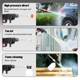 18V Cordless High Pressure Car Washer Gun Tool Portable Vehicle Cleaning Machine Automobile Washer with Foam Bottle Car Washer