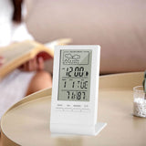 CX-220 Mini Digitale Thermometer Hygrometer Indoor Temperatuur-vochtigheidsmeter Gauge Klok Weerstation Forecast Max Min Waarde