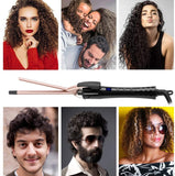 9mm Ceramic Locking Staff Hair Curler Thin Curling Iron for Short/Medium Hair Small Lockers with Gloves