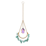 Crystal Sun Catchers Wind Chime Prisms Natural Stone Rainbow Chaser Moon for Garden Hanging Pendant Car Lamp Home Decor Gift