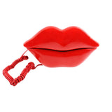 Corded Pink Telephone Real Working Desktop Home Office Telephone Cute Cartoon Lips Telephone phone Children Role Play Phone Gift