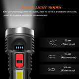 USB Rechargeable Flashlight Built in Batter with Charge Display Portable Lighting Long-Range Outdoor Strong Light Flashlight