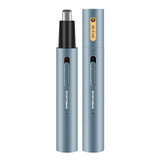 Electric Nose Hair Trimmer 2-in-1 Full Metal Aluminum Tube USB Rechargeable Painless Portable Face Hair Removal Eyebrow Trimmer