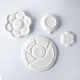 Round Flower Ceramic Palette For Watercolor Gouache Painting Plum Flower Palette Art Supplies