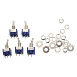 5Pcs 3 Position 2P2T DPDT ON-OFF-ON Miniature Mini Toggle Switch With 10Pcs 6 Pin 3 Position DPDT Panel Slide Switch