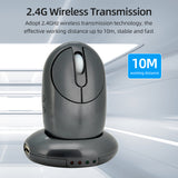 2.4G Wireless Rechargeable Mouse 3-gear Adjustable DPI Ergonomic Optical Mouse with 3-port USB Hub Charging Dock